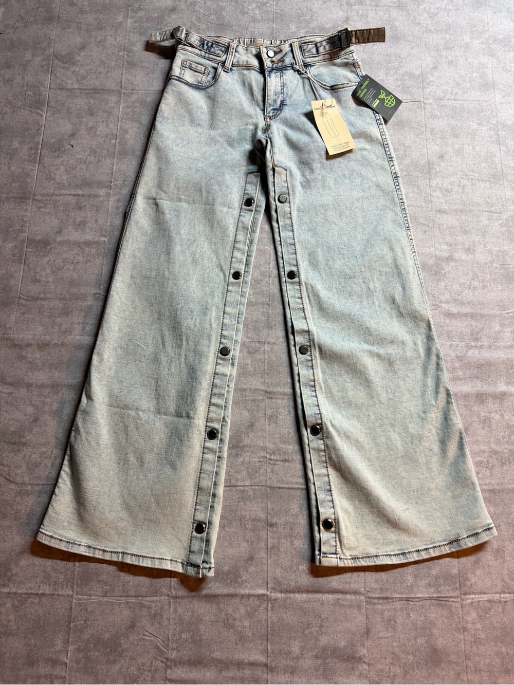 Love Trends Women's Light Wash Blue Denim Wide-Leg  Baggy Jeans  Sz 5